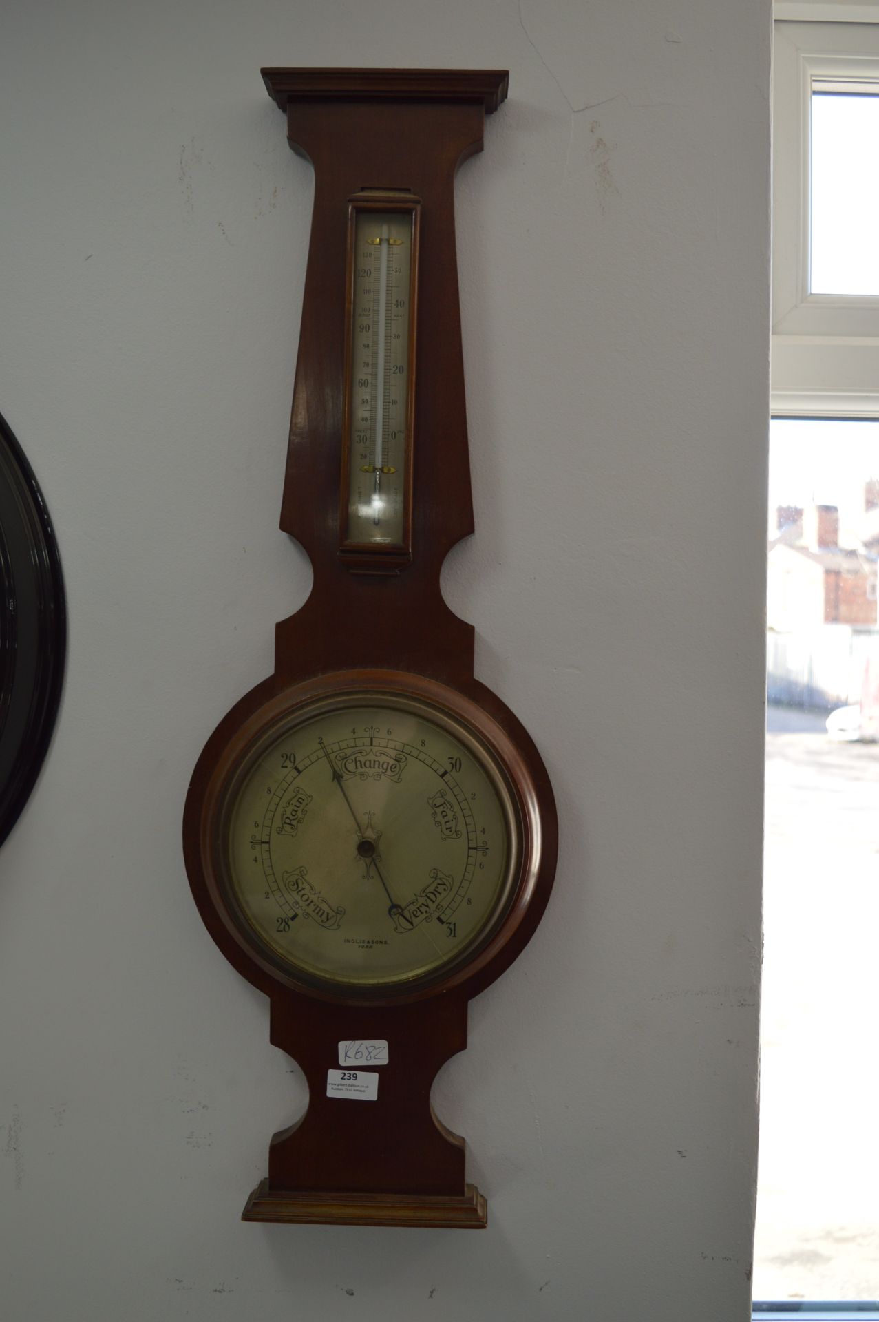 Mahogany Wall Mounted Barometer Inglis & Sons of York