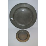 Pewter Wall Charger and a Pewter Plate