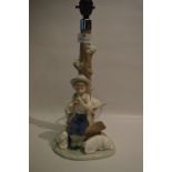 Nao Pottery Table Lamp "Boy with Sheep"