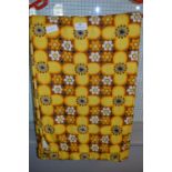 1960's/70's Pair of Yellow Floral Design Curtains