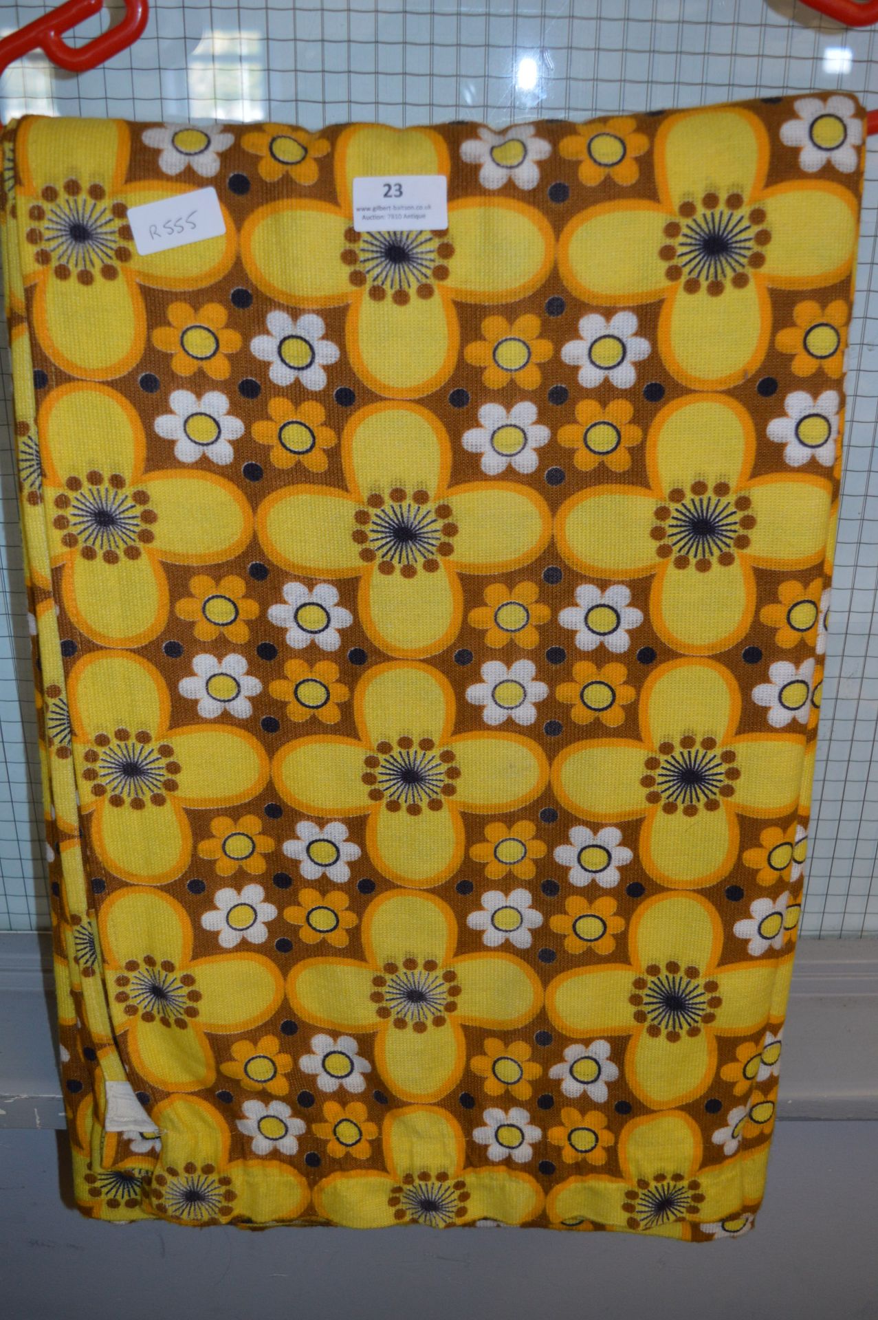 1960's/70's Pair of Yellow Floral Design Curtains