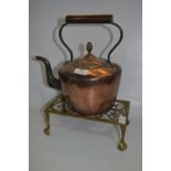 Copper Kettle and a Brass Trivet