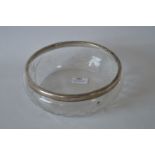 Silver Rimmed Glass Bowl