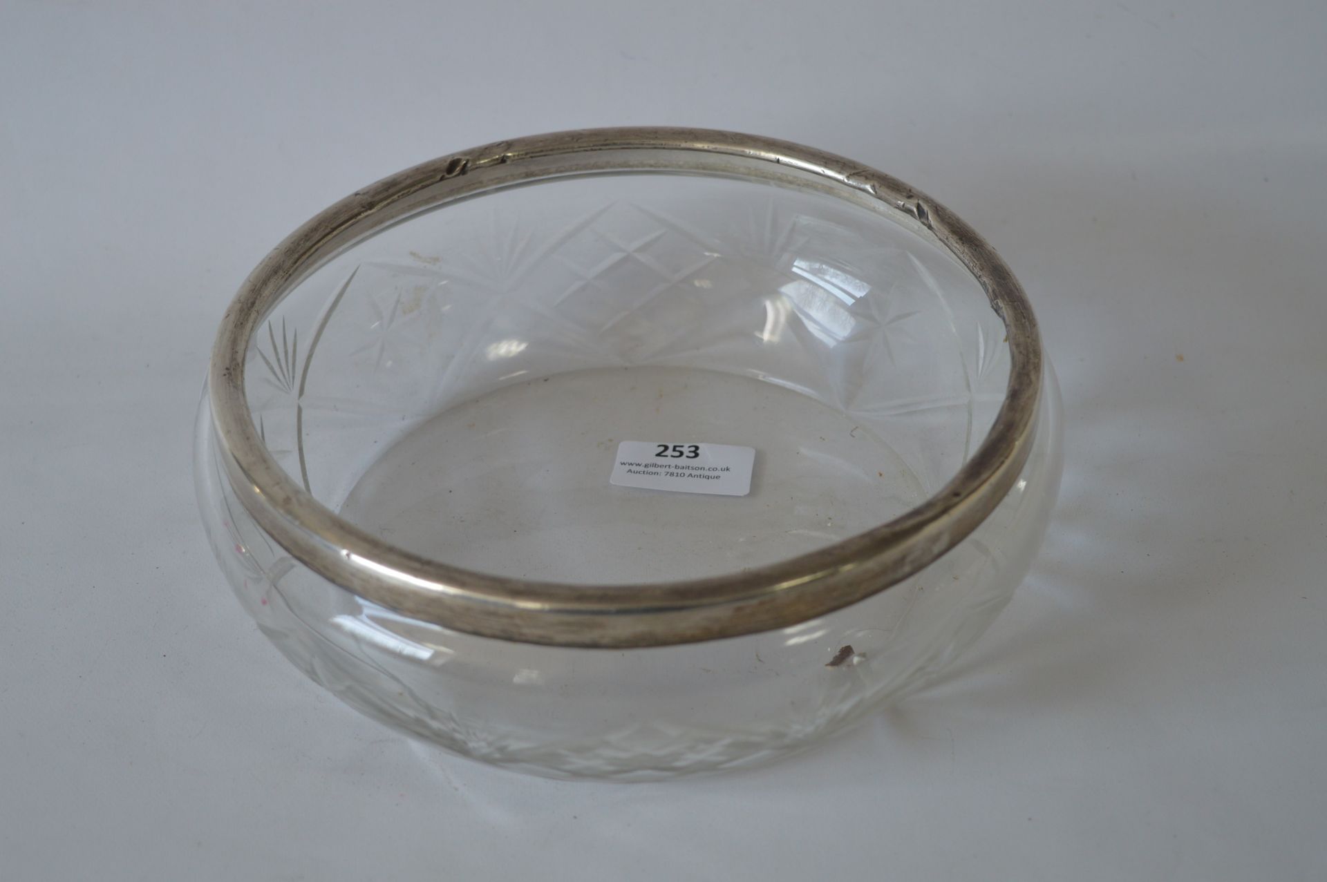 Silver Rimmed Glass Bowl