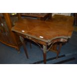 Oak Veneered Brass Edged Foldover Table
