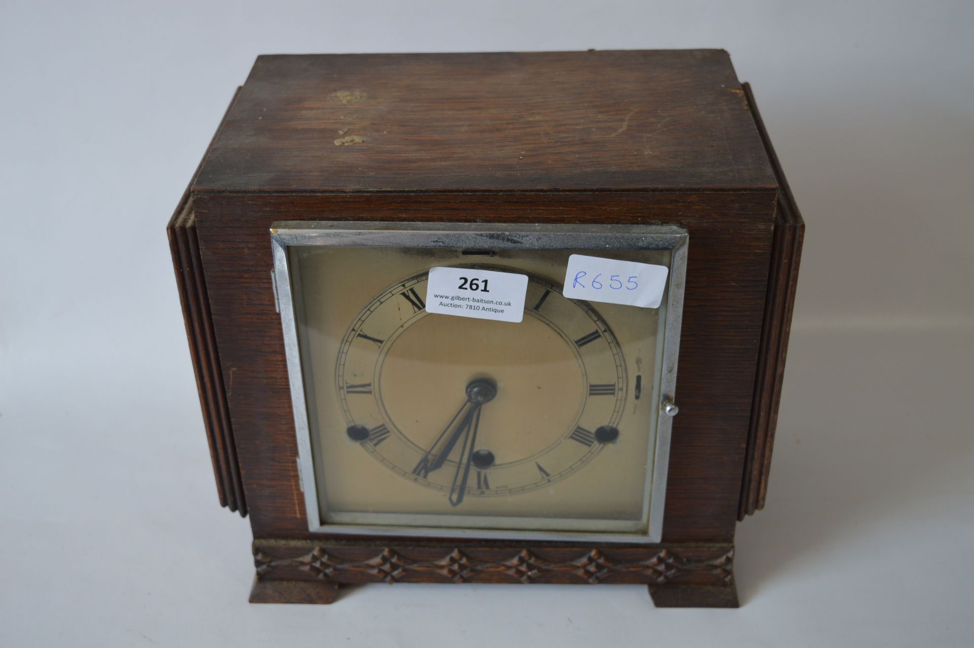 Oak Cased Mantel Clock