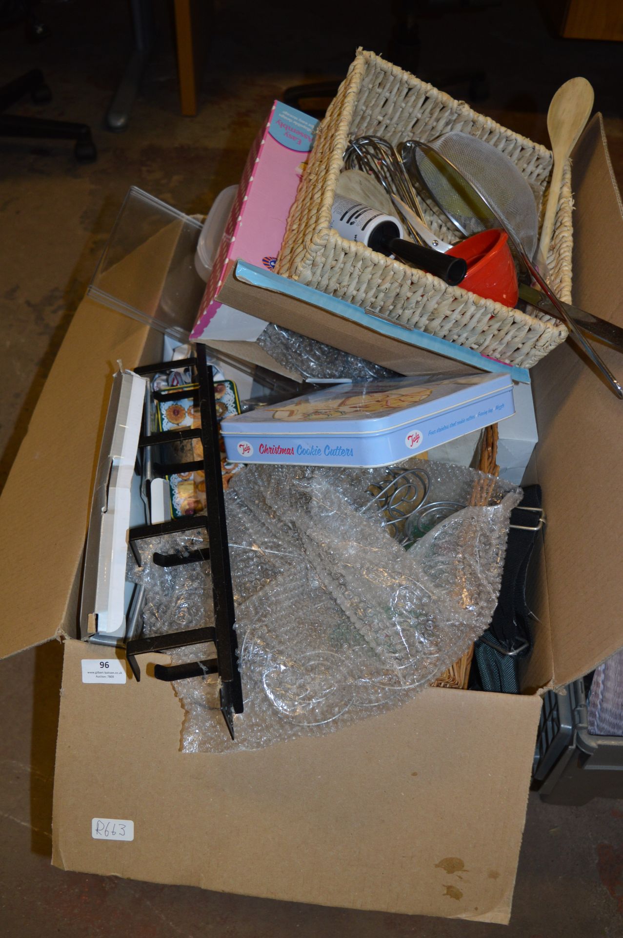 Box Containing Assorted Cooking Utensils, etc.