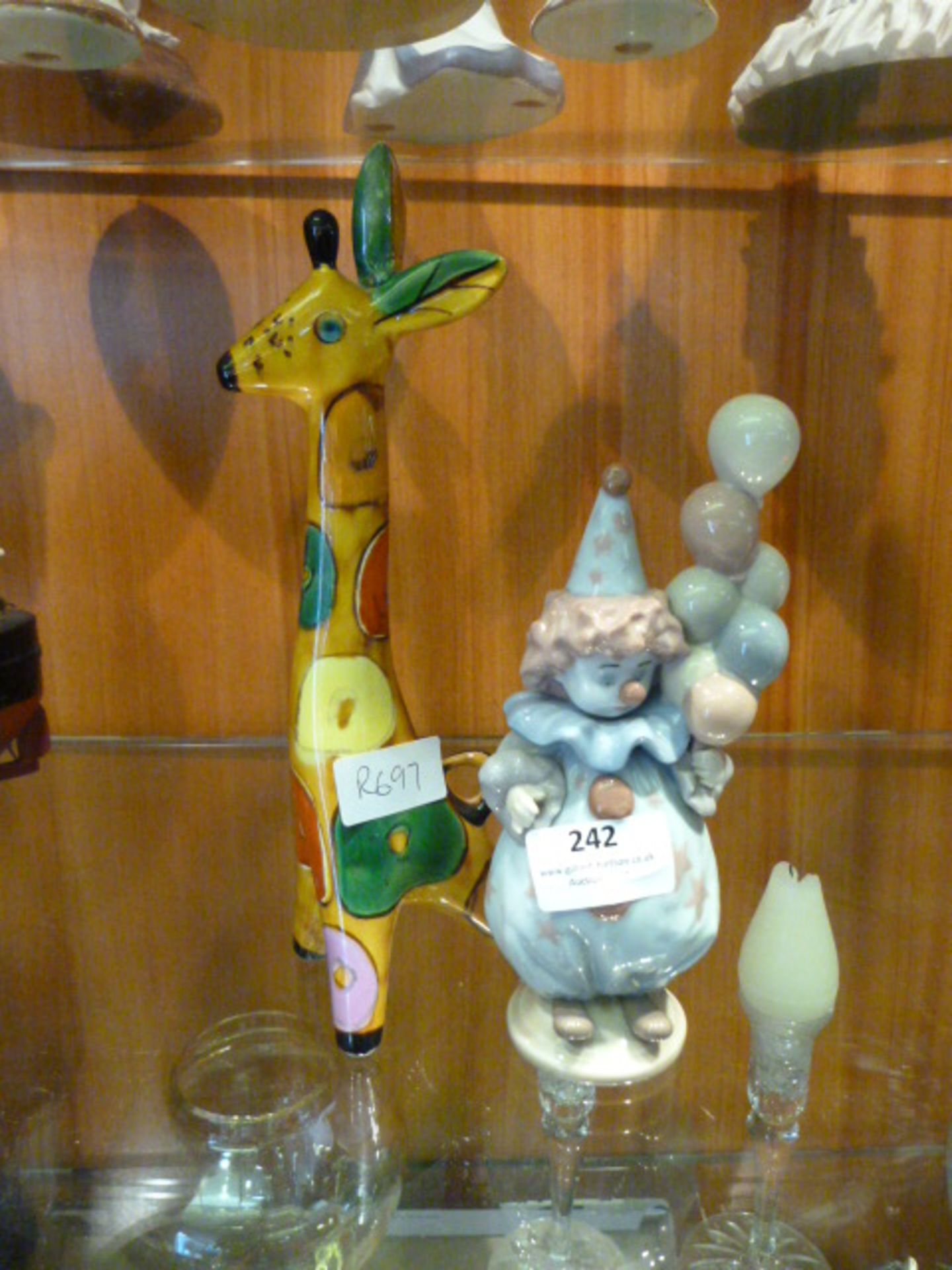 Lladro Clown Figurine and a Russian Pottery Giraffe