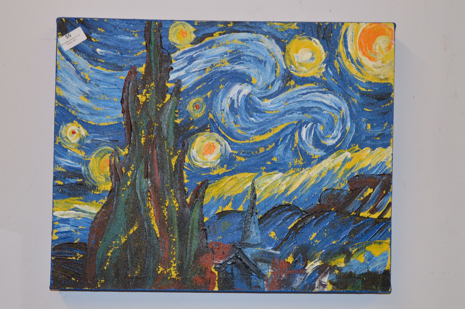 Unframed Printed Canvas in the Style of Van Gogh