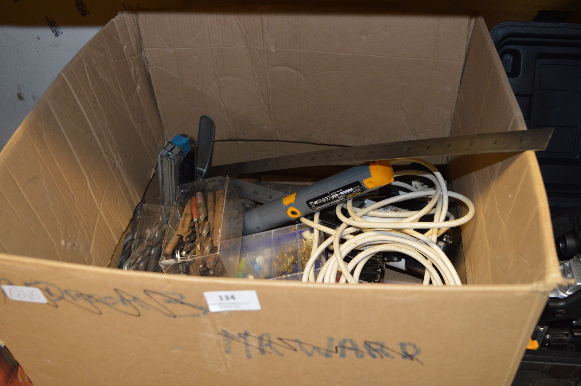 Box Containing Assorted Sel Tapers, Steel Rules, Drill Bits, etc.