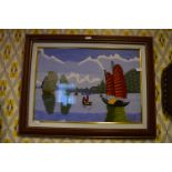 Framed Hand Sew Picture "Halong Bay" by Hon Ga Choi