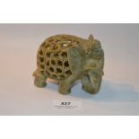 Carved Jade Puzzle Elephant