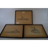 Three Framed Prints of Humber Ferries 1972/73