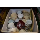 Box Lot of Royalty Commemorative Mugs, Plates, Tray and Jug