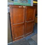 Pine Two Door Cupboard with Pigeon Hole Shelving