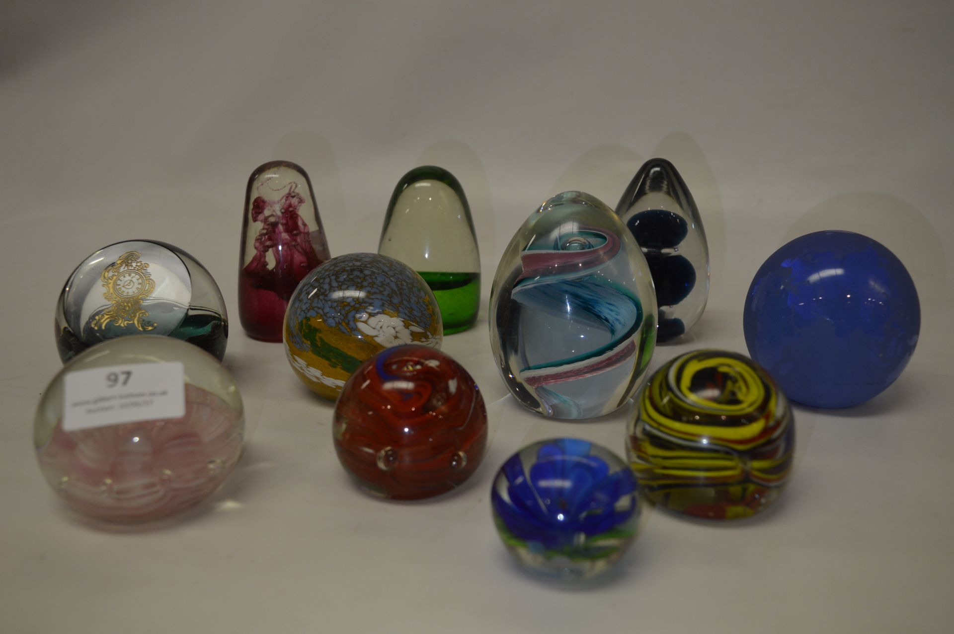 Collection of Eleven Glass Paperweights