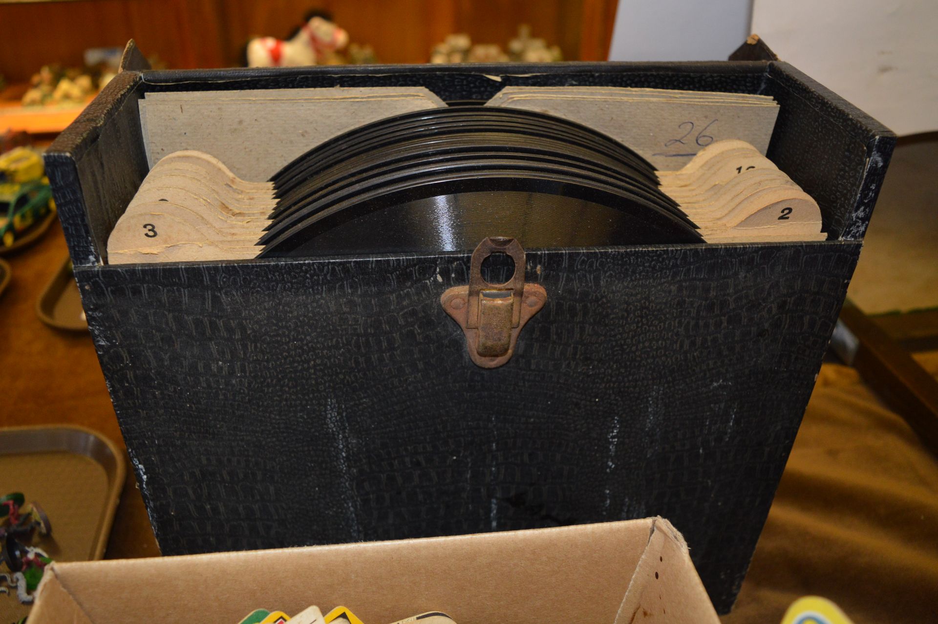 38 rpm Gramophone Records in a Case