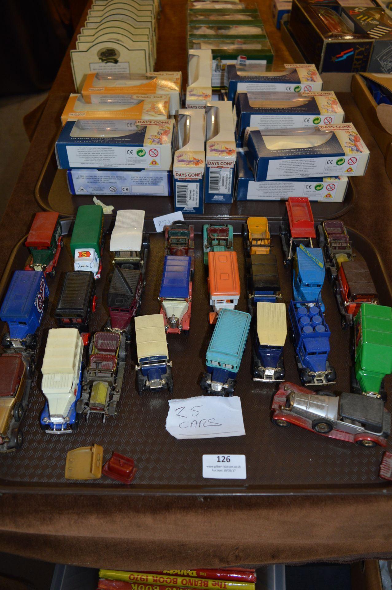 Tray Lot of Days Gone Diecast Vehicles and Empty Boxes