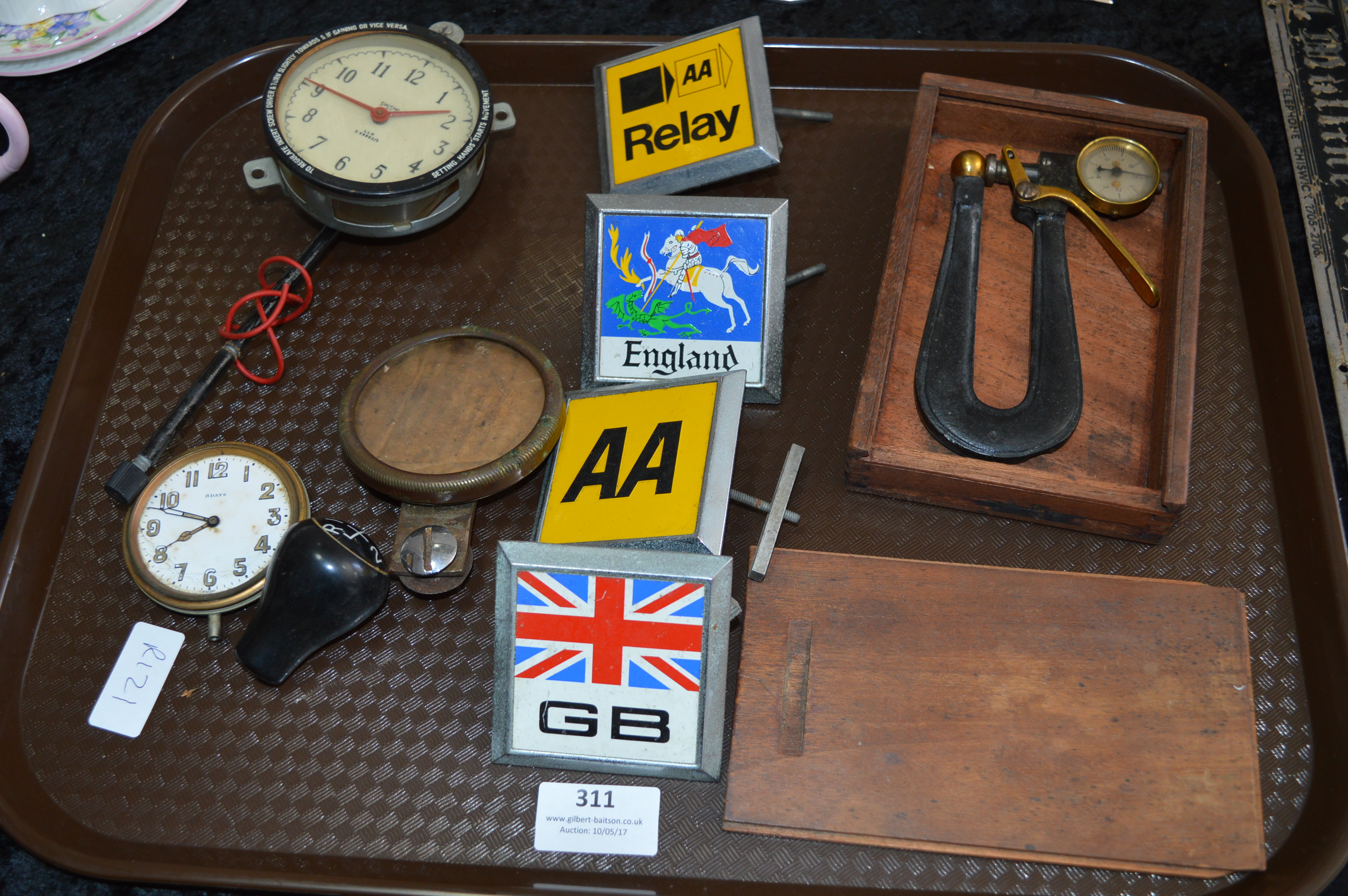 AA Car Badges, Car Clock and a Smith's Regulator, etc.