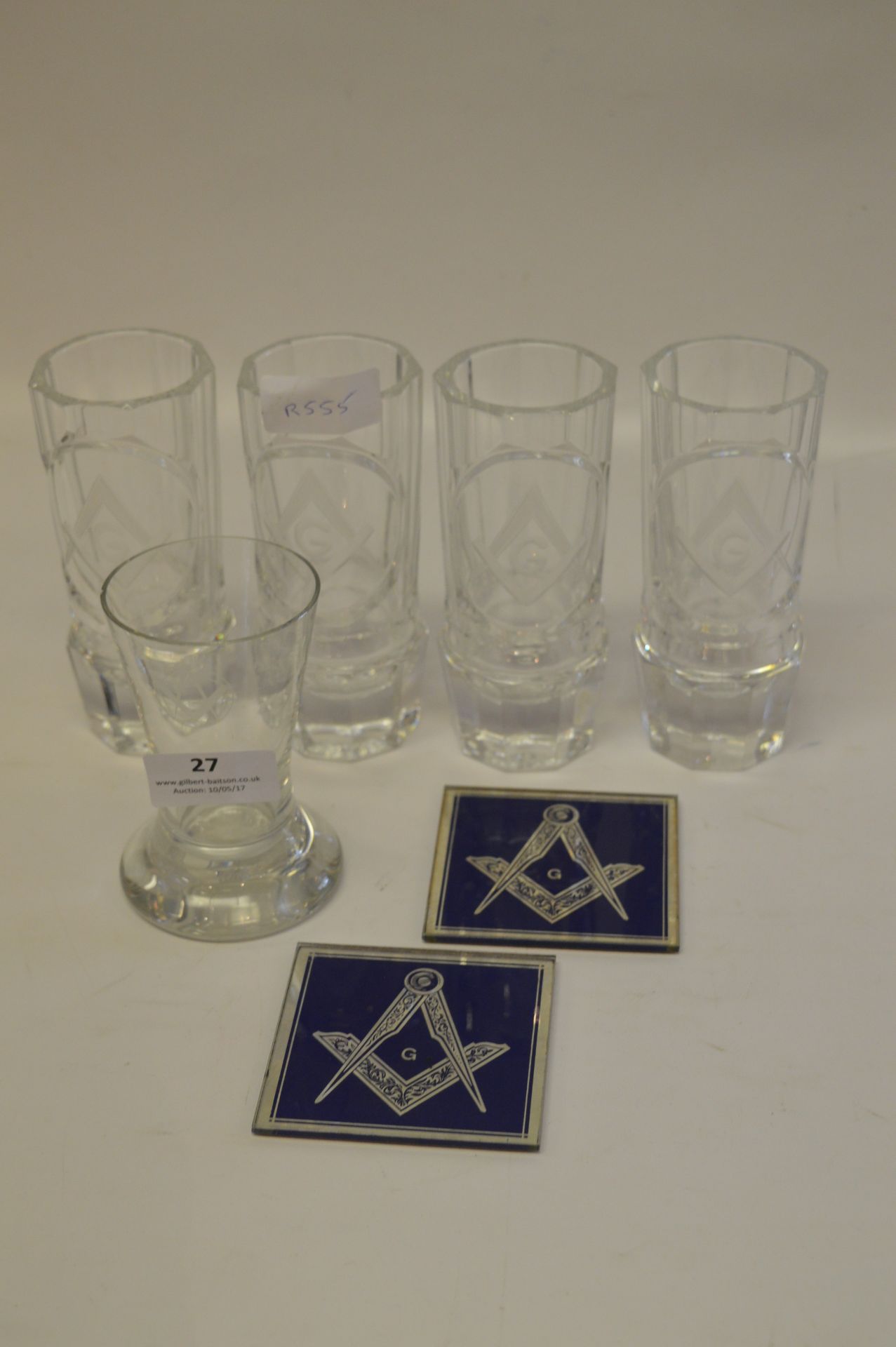 Set of Masonic Glassware and Table Mats