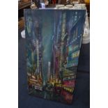 Large Oil on Canvas "New York Times Square " Hall Groat II