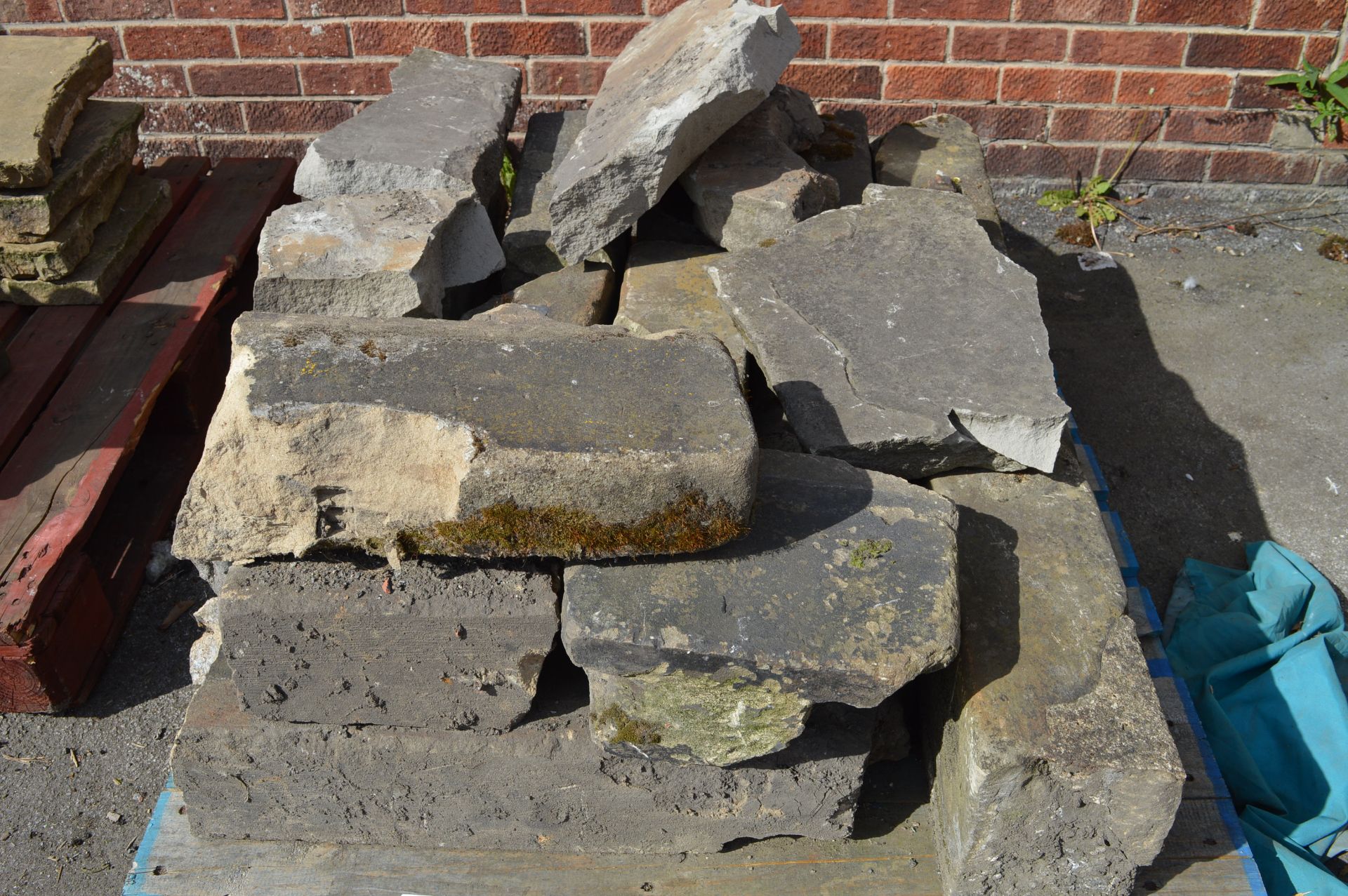 Pallet of Limestone Block Garden Edging Stones