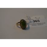 9cT Gold Dress Ring set with Green Stone