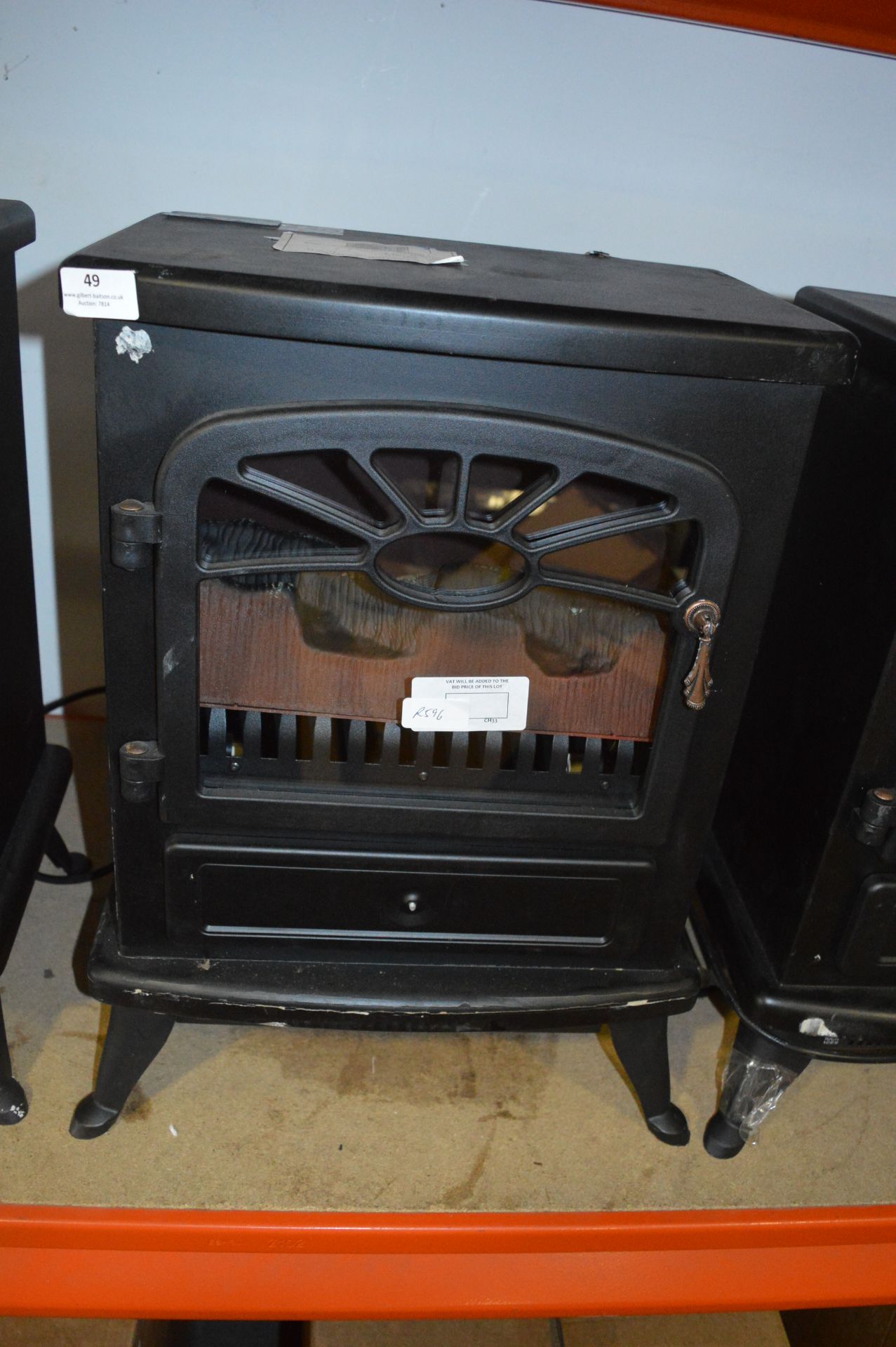 *Black Electric Simulated Log Burning Stove