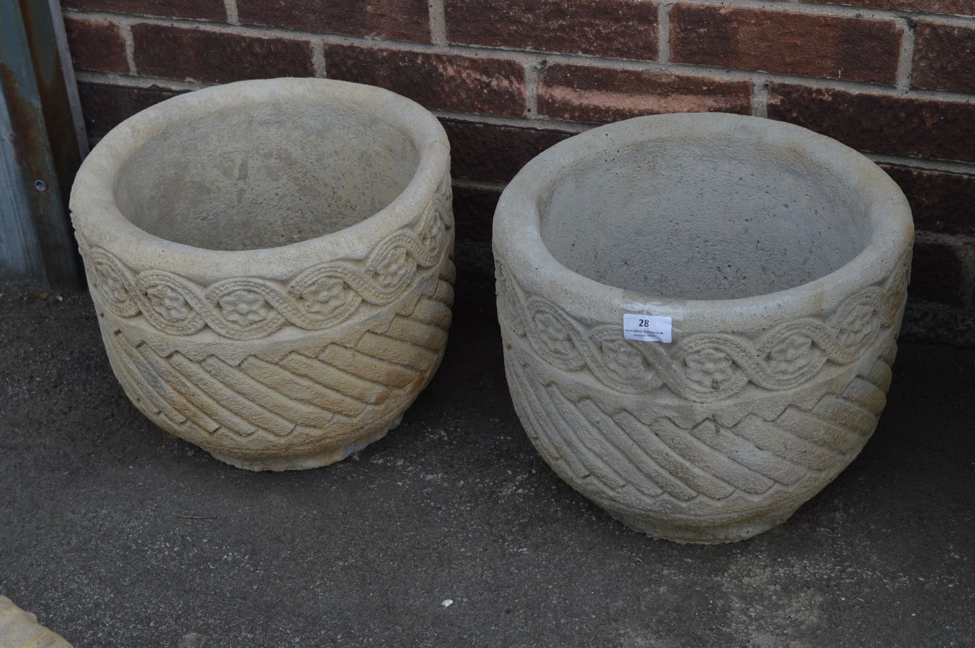 Pair of Concrete Garden Planters