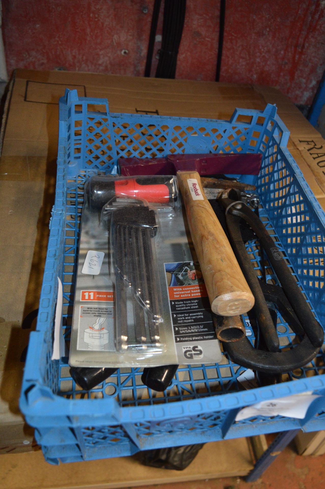 Basket Containing Chipping Hammer, Allen Keys, Handtools, etc.