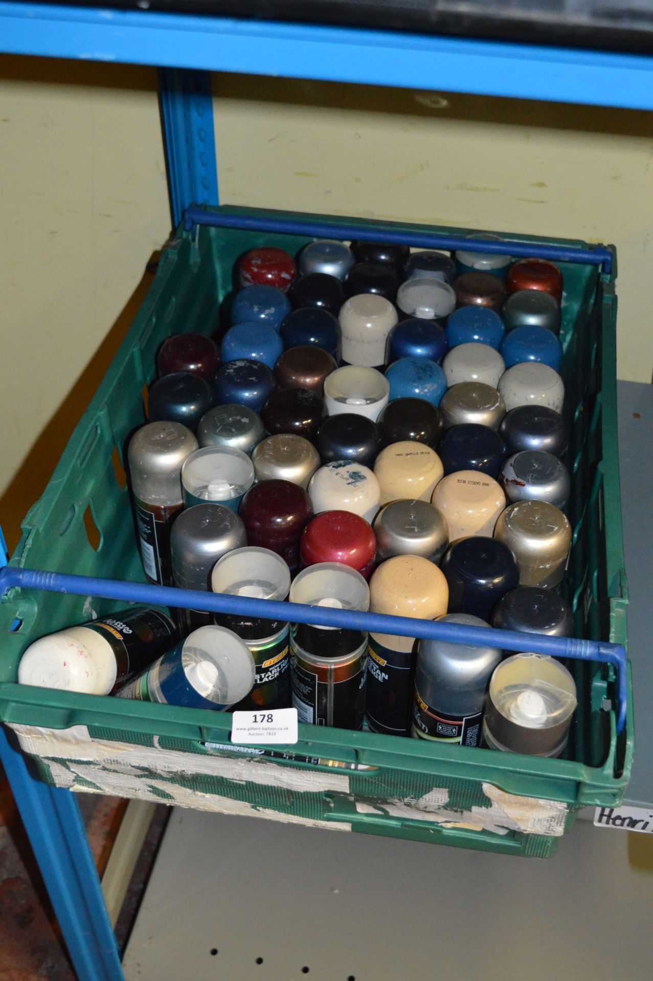 Tray Containing Approximately 50 Aerosol Spray Paints