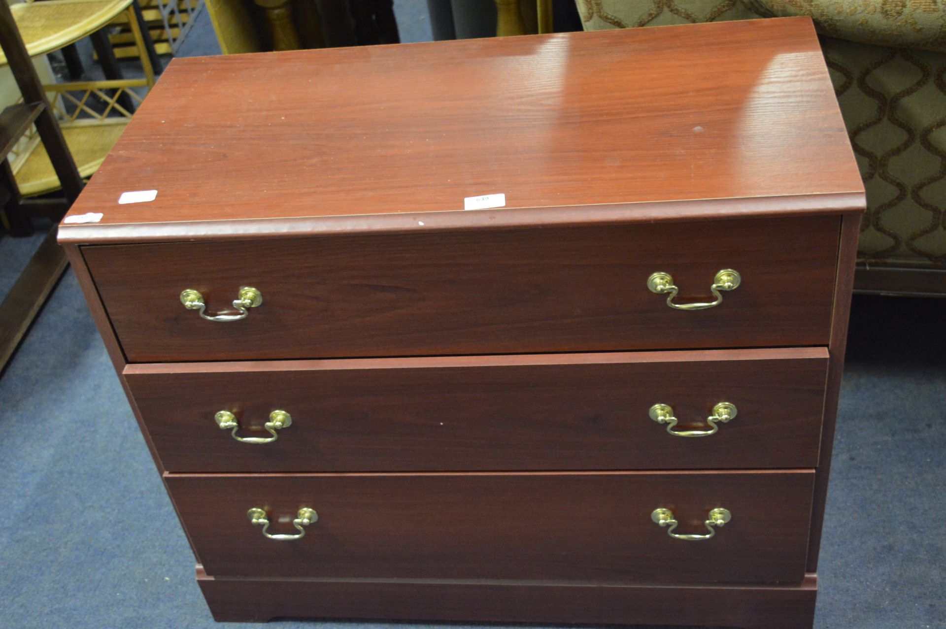 Rosewood Effect Three Height Chest of Drawers