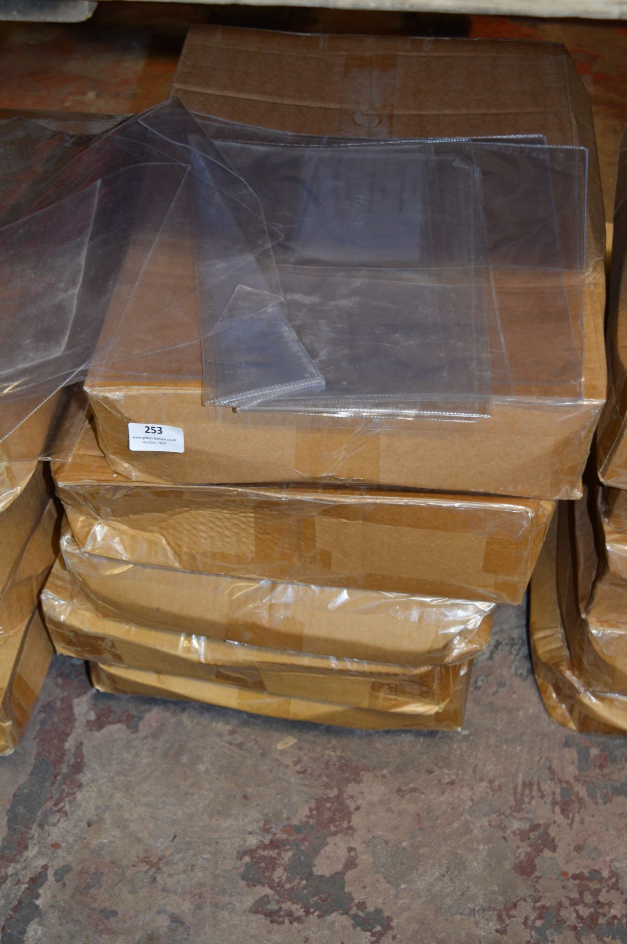 Six Boxes Containing Clear Plastic Wallets
