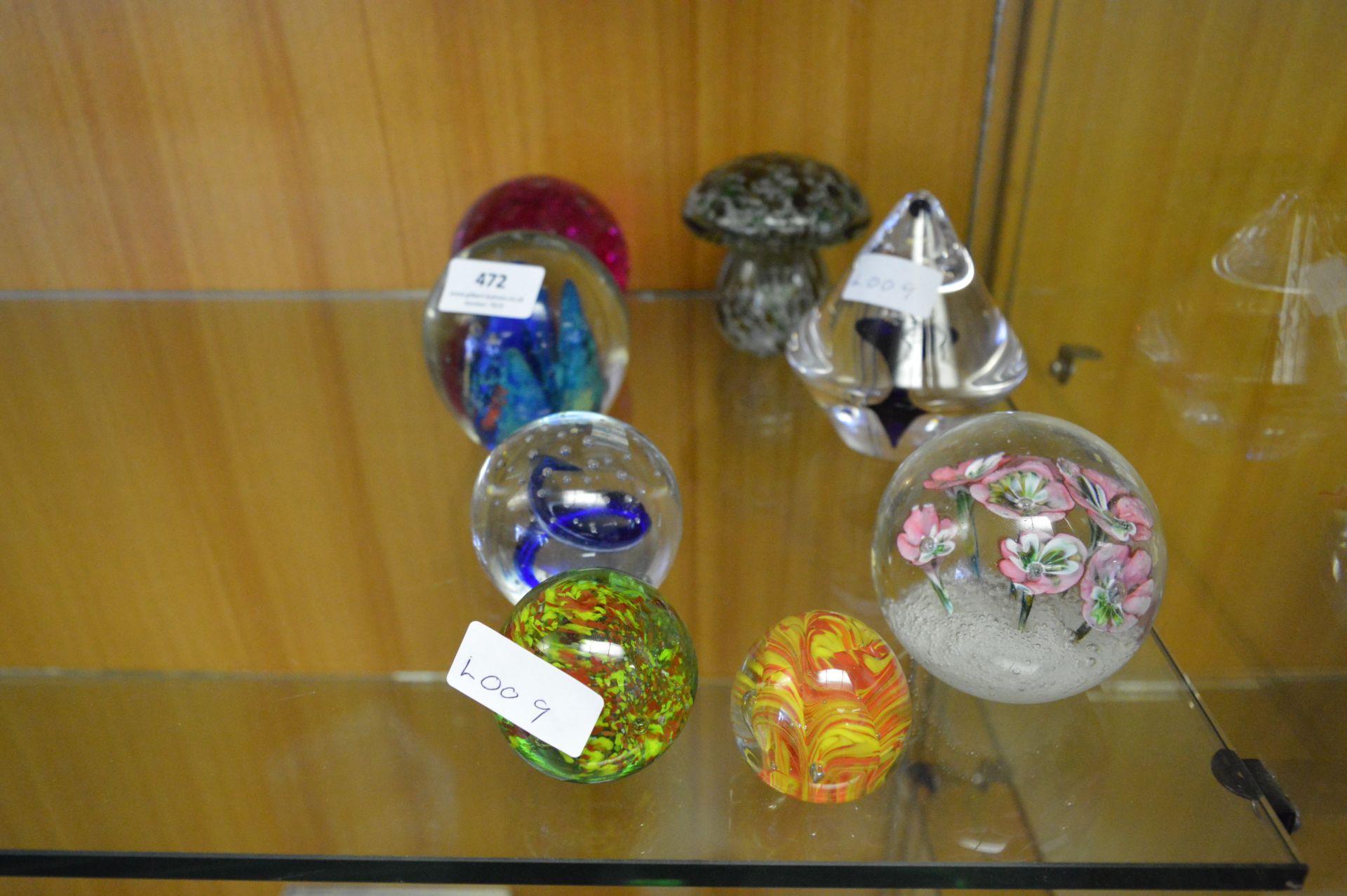 Collection of Eight Glass Paperweights