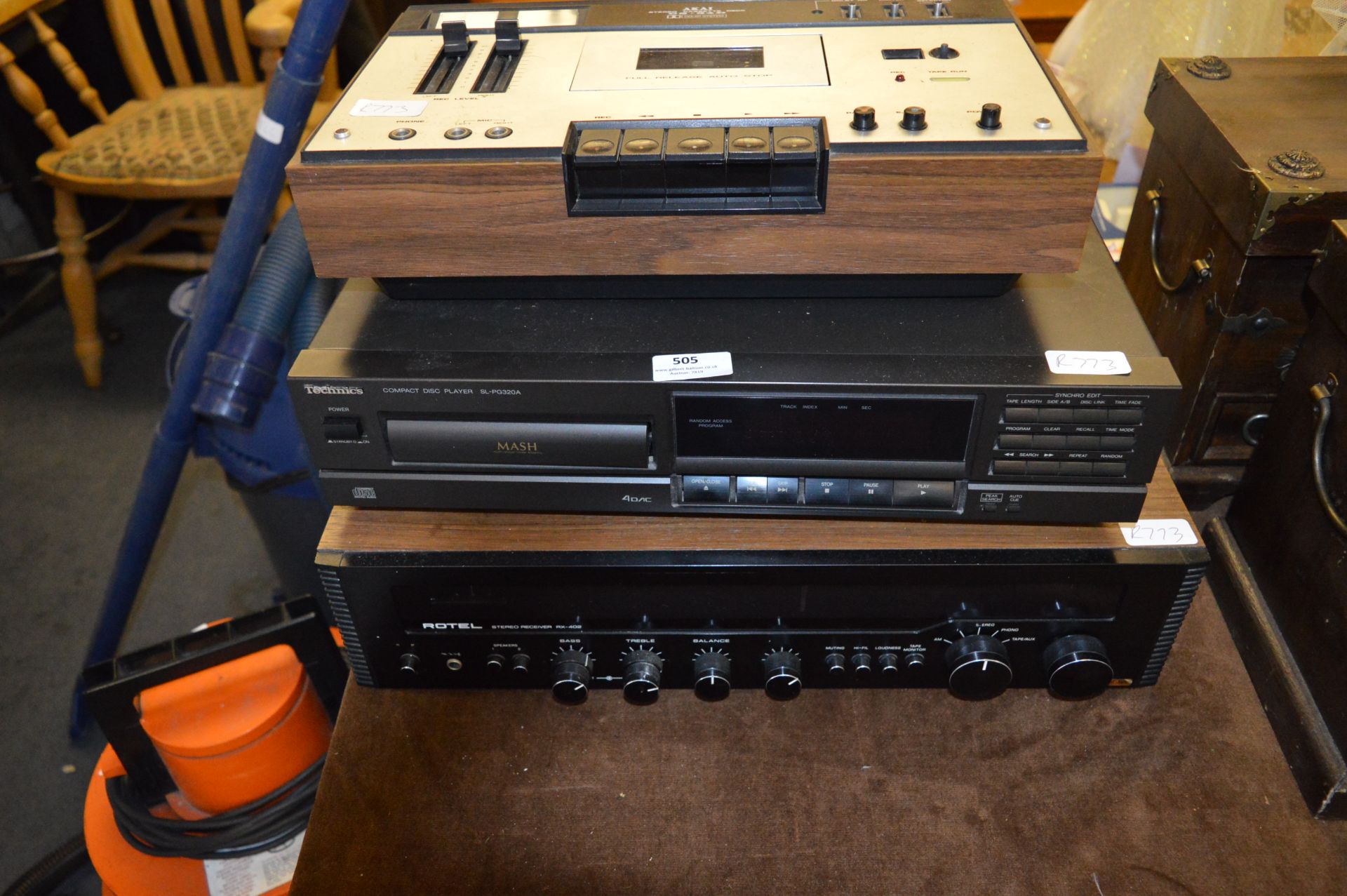 Technique CD, Rotel Receiver and Akai Tape Deck