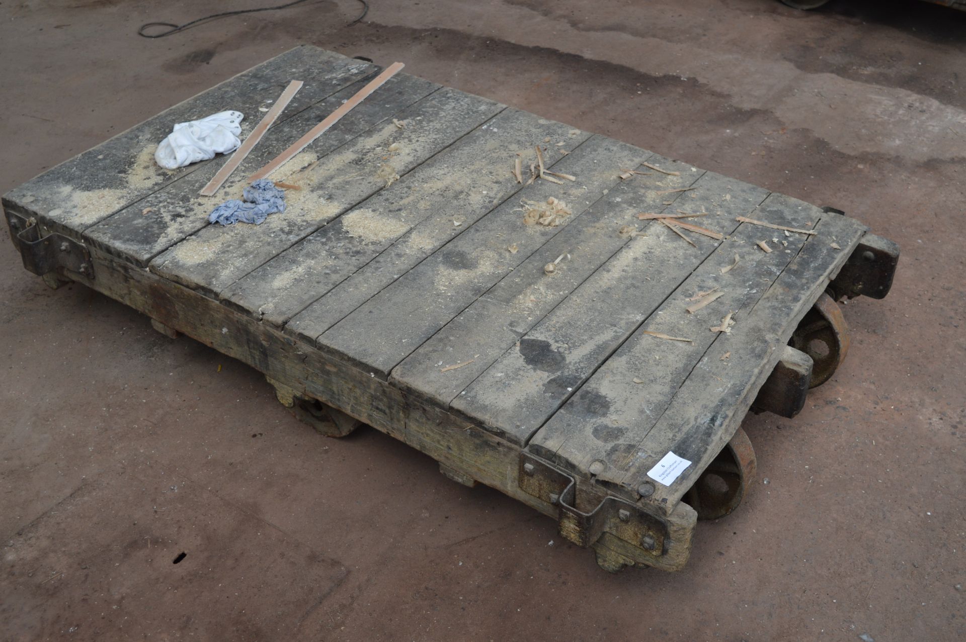 *Six Wheeled Wood Platform Trolley