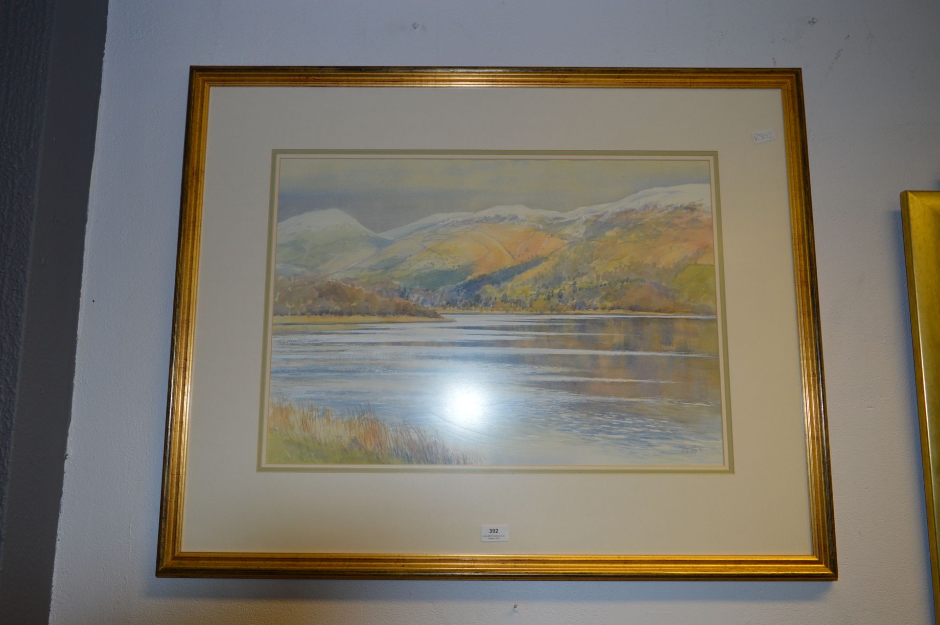 Gilt Framed Watercolour "Country Lake Scene" Signed Bill Toop