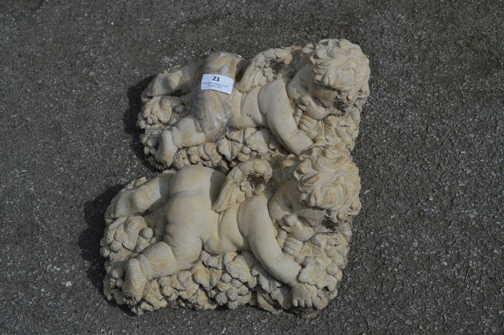 Pair of Reconstituted Limestone Cherubs