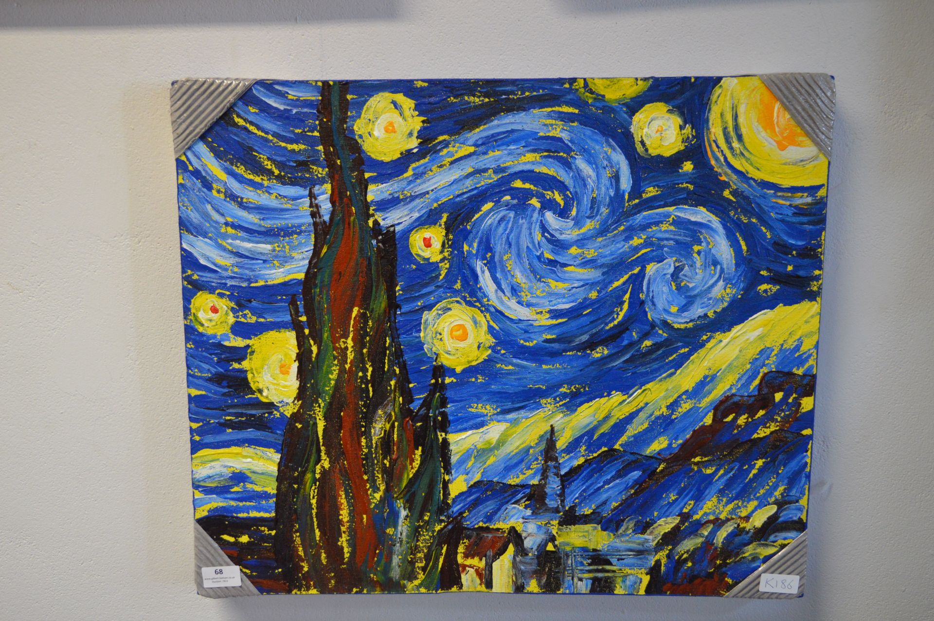 Unframed Van Gogh Style Printed Canvas "Starry Night"