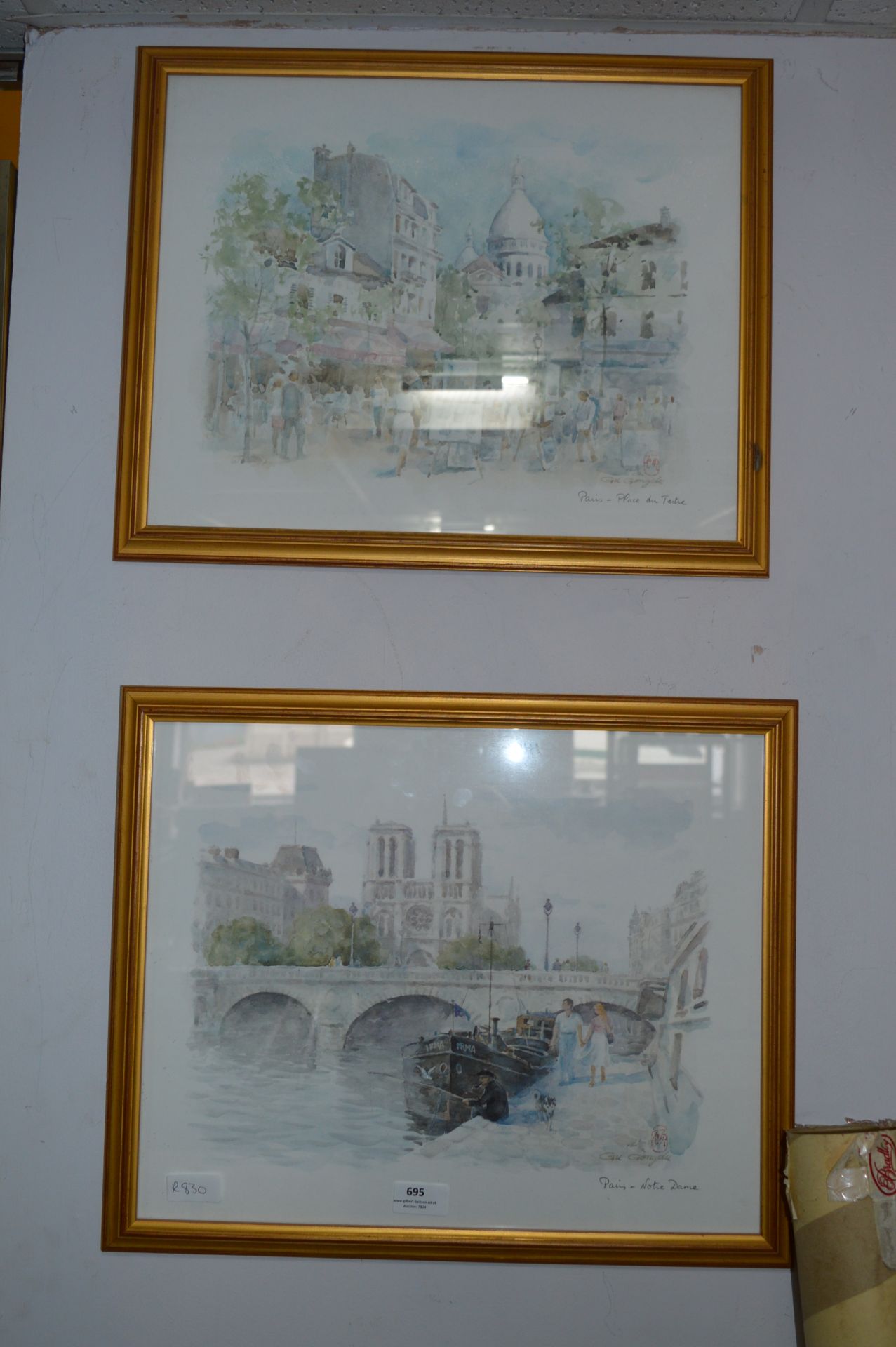 Pair of Gilt Framed Prints "Paris"