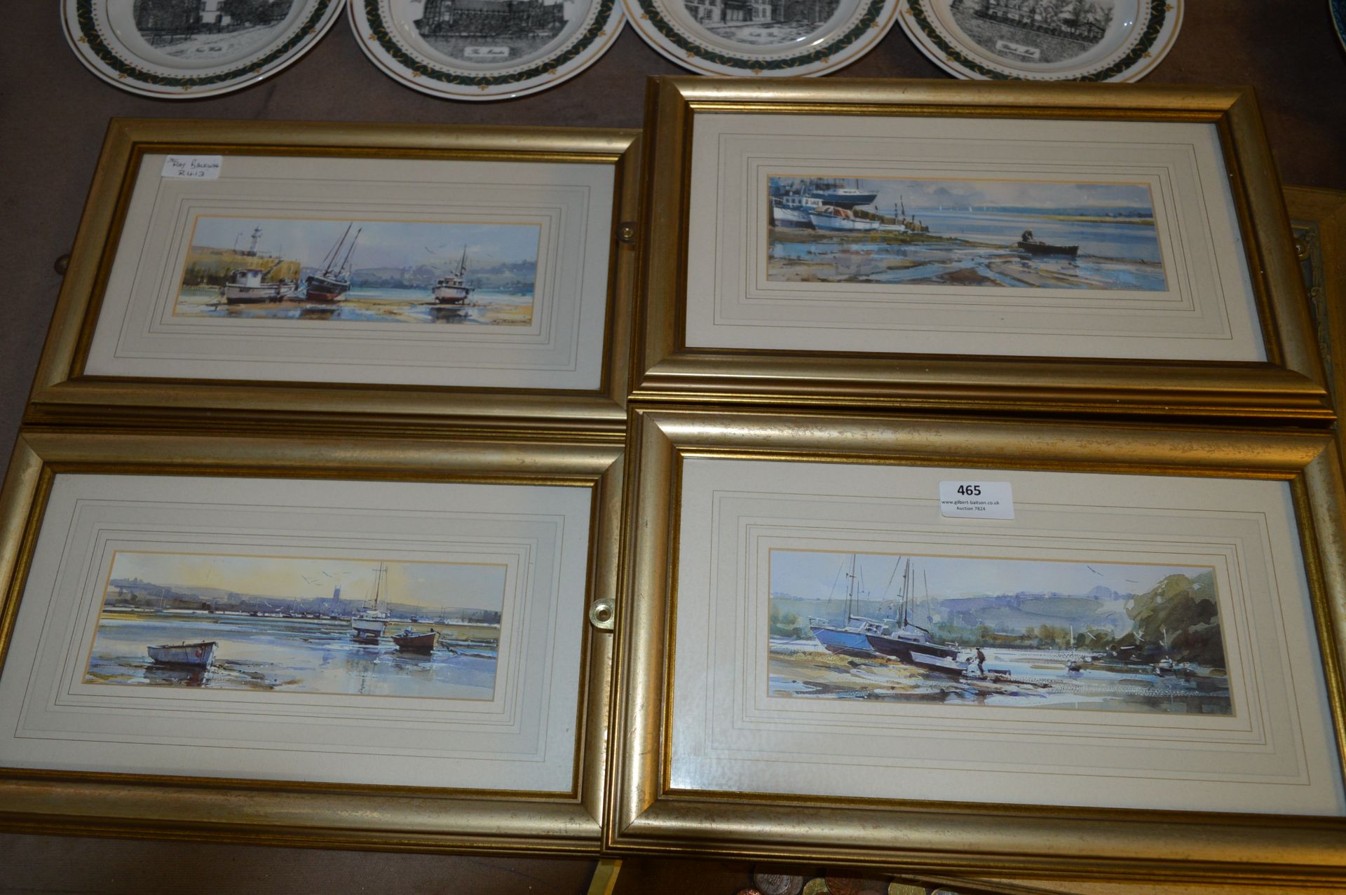 Set of Four Framed Prints "Harbour Scenes" by Ray Balkwill