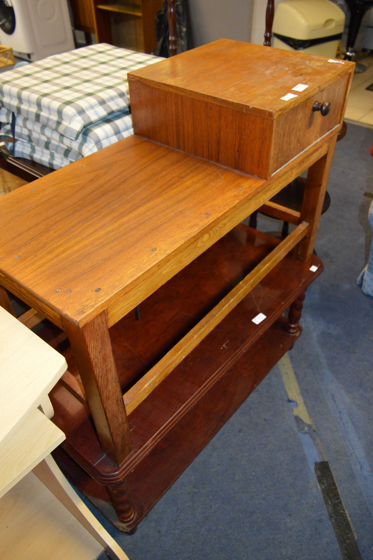 Mahogany Telephone Table and a Rosewood Two Tier Coffee Table