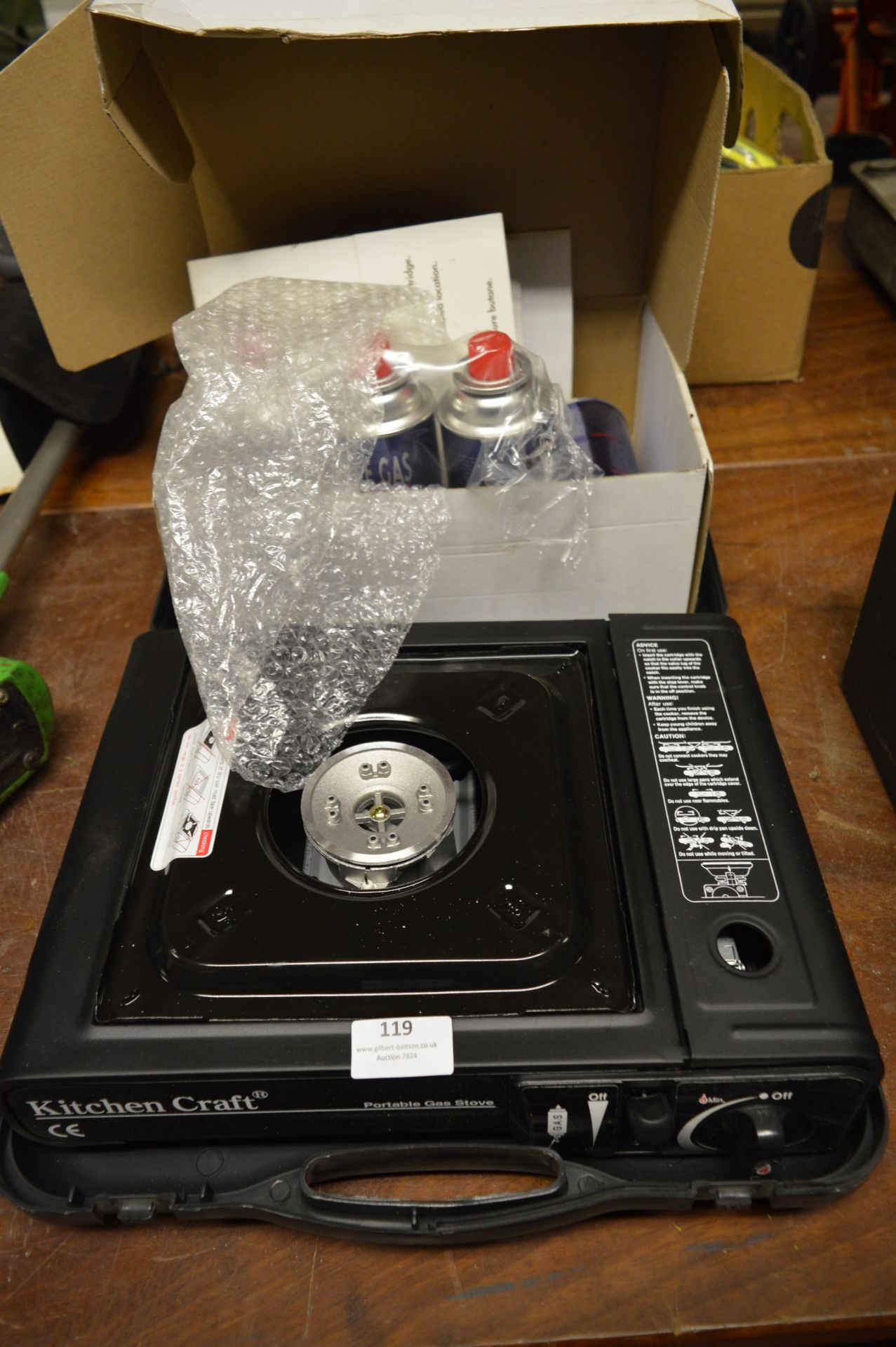 Kitchen Craft Portable Gas Stove and Tins of Butane Gas