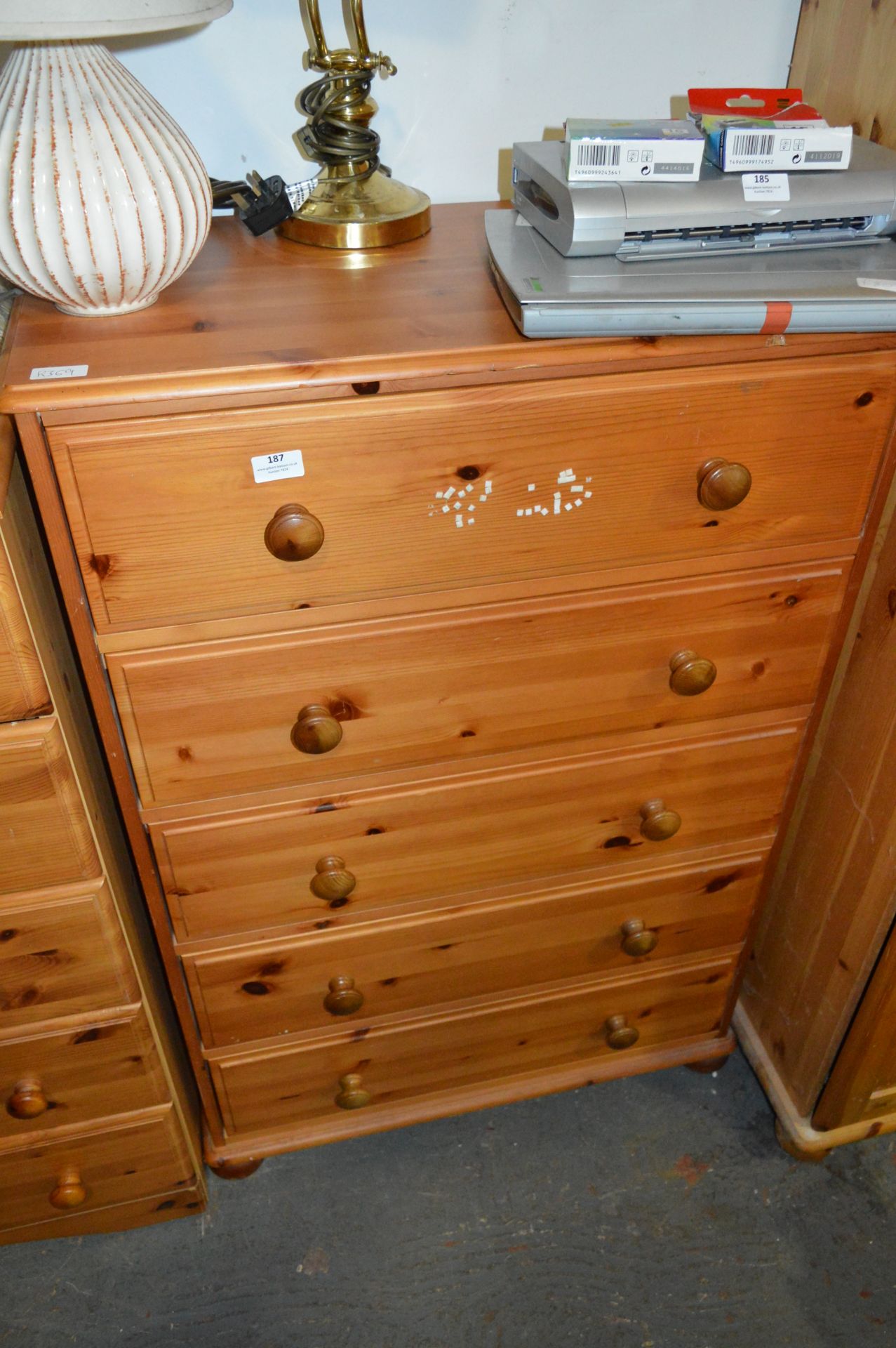 Pine Five Height Chest of Drawers