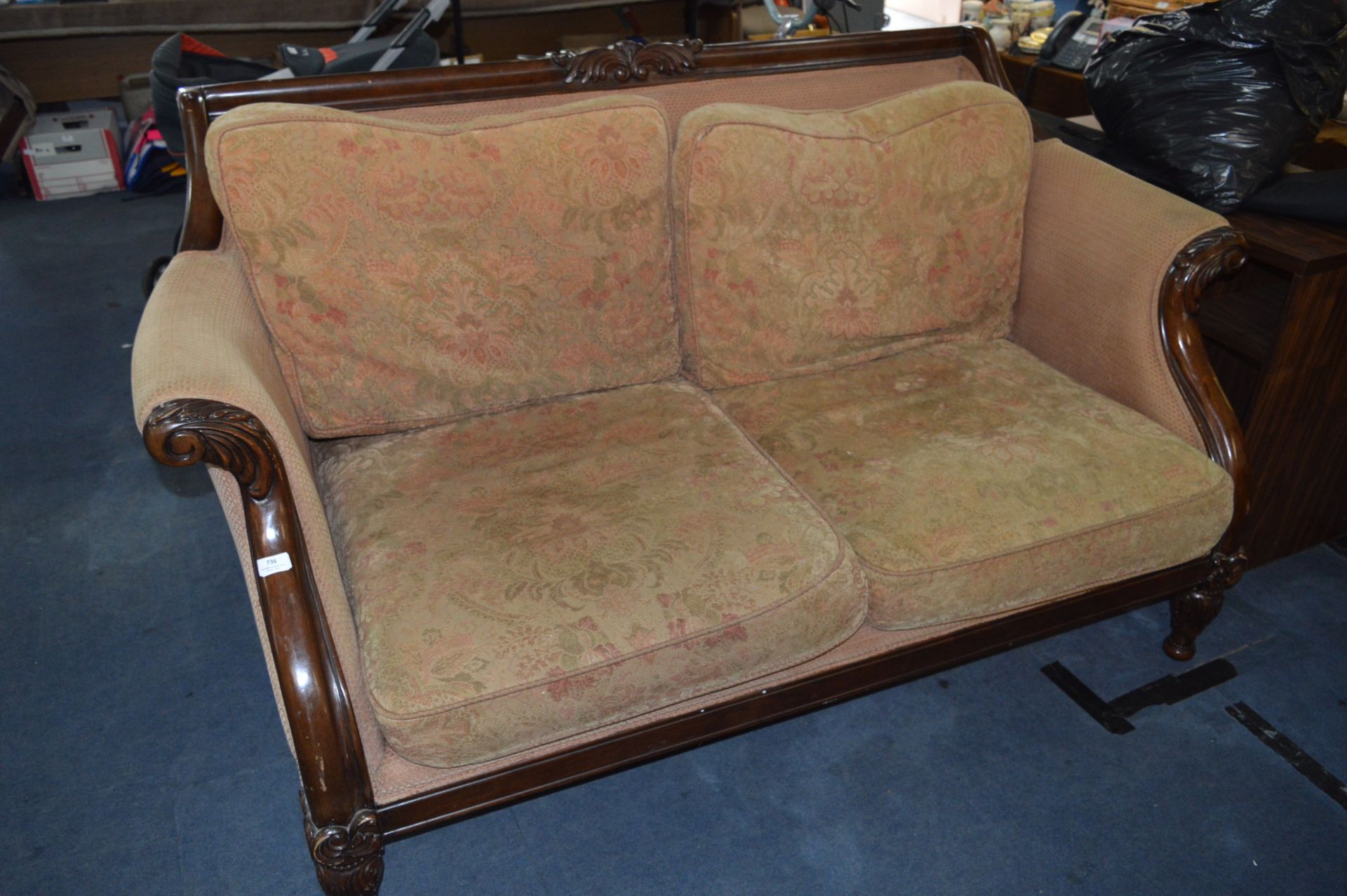 Victorian Style Walnut Framed Sofa