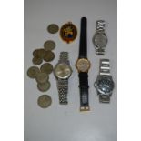 Collection of Wristwatches and Early Silver Coins