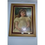 Framed Oil on Canvas "Girl with Skipping Rope" by A. Potter