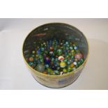 Thornes Toffee Tin Containing a Collection of Marbles