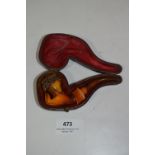 Meerschaum Pipe with Amber Stem (AF)