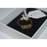 1920s 18cT Gold Ring set with Stones - 2.6g